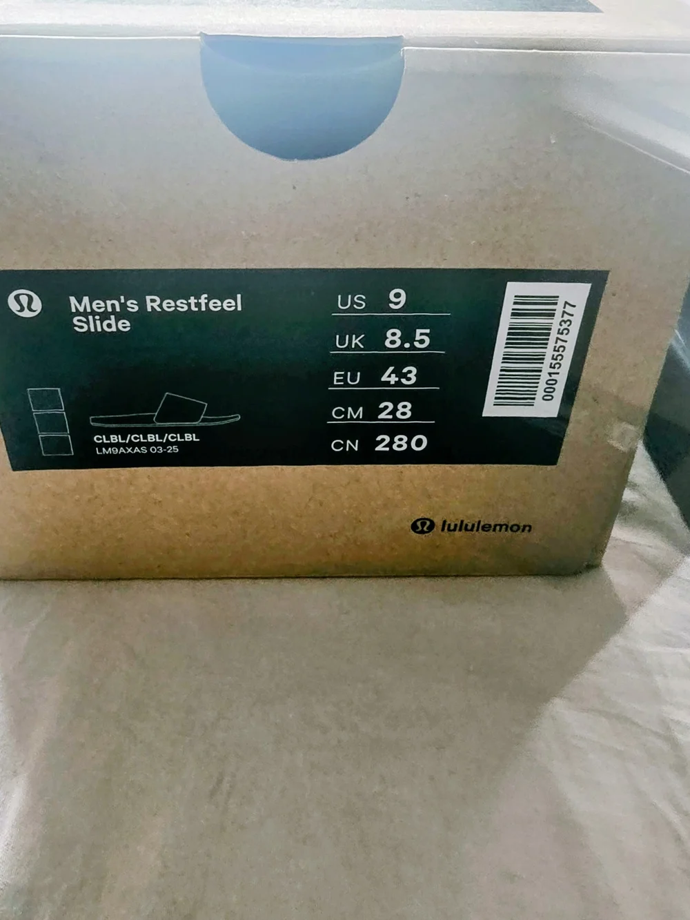lululemon athletica Men's Restfeel Slide in Brown and Black Box